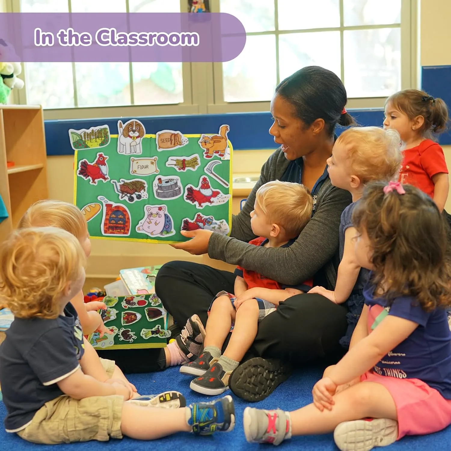 CHEFAN Felt Board for Toddlers,4 Sets Flannel Board Stories for Preschool Activity,Little Red Hen,The Ant and The Grasshopper,The Goose That Laid The Golden Egg and The Emperor's New Clothes