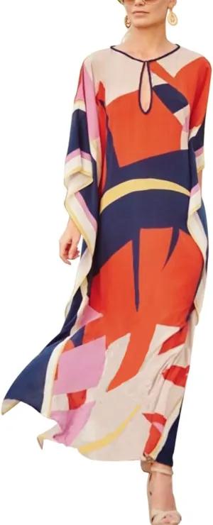 CHERRY CAT Women Plus Size Swimsuit Cover up Beachwear Long Cover-ups Kaftan Casual Caftan Dress