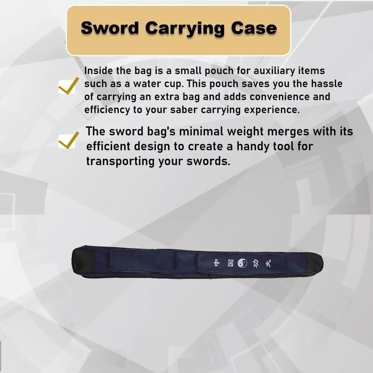 Chinese Martial Arts Thick Canvas Single layer Sword Multifunction Shoulder Carry Bag