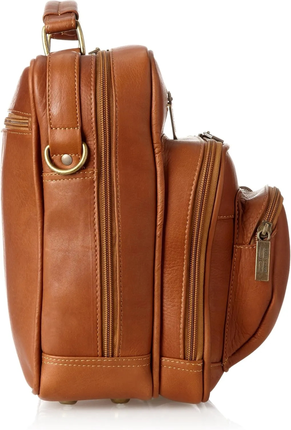 Claire Chase Jumbo Man Bag, Saddle, One Size