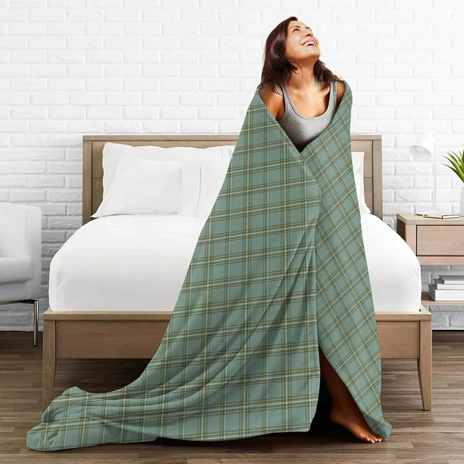 Clan Kelly Tartan Ultra Soft Warm Luxury Wool Blanket 3D Fashion Print All Season Sofa Sofa Warm Bed Throw Blanket. 60"X50"