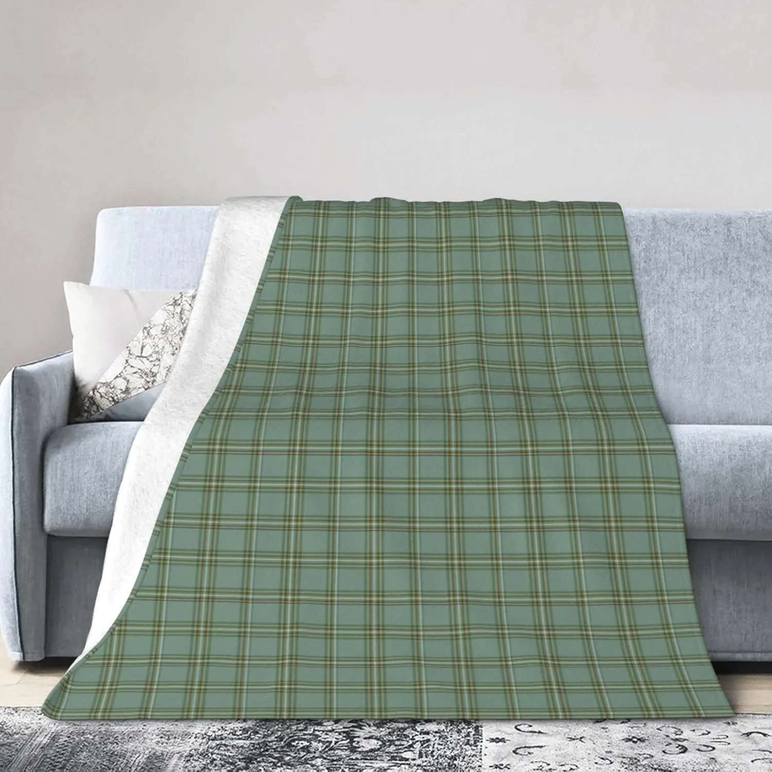 Clan Kelly Tartan Ultra Soft Warm Luxury Wool Blanket 3D Fashion Print All Season Sofa Sofa Warm Bed Throw Blanket. 60"X50"