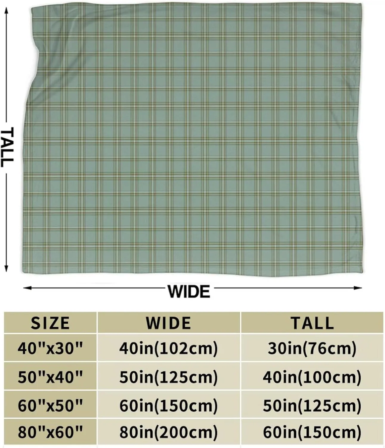 Clan Kelly Tartan Ultra Soft Warm Luxury Wool Blanket 3D Fashion Print All Season Sofa Sofa Warm Bed Throw Blanket. 60"X50"
