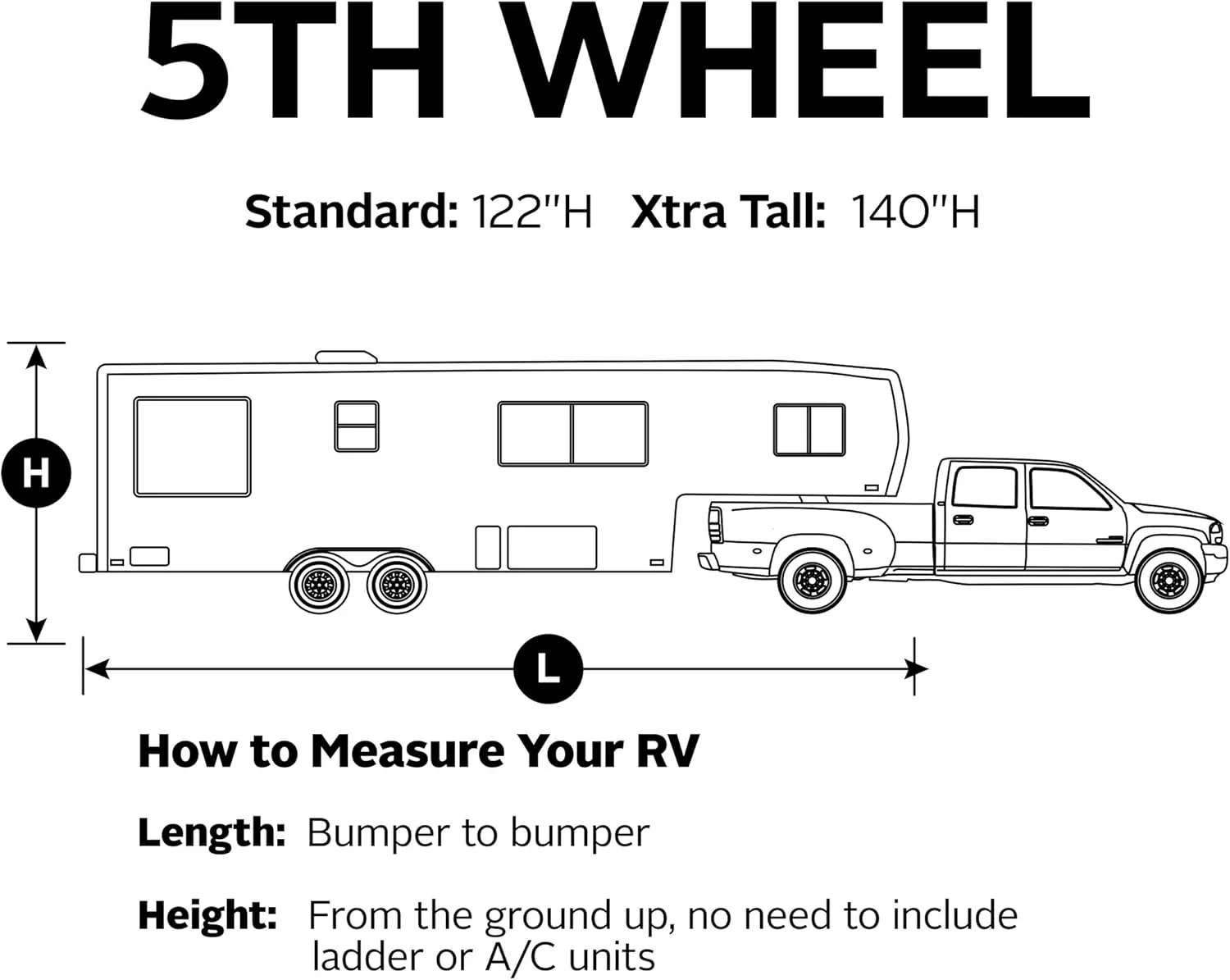 Classic Accessories Over Drive PermaPRO Extra Tall 5th Wheel Trailer Cover, Fits 33' - 37' RVs, RV Cover, Camper Cover, Travel Trailer Cover