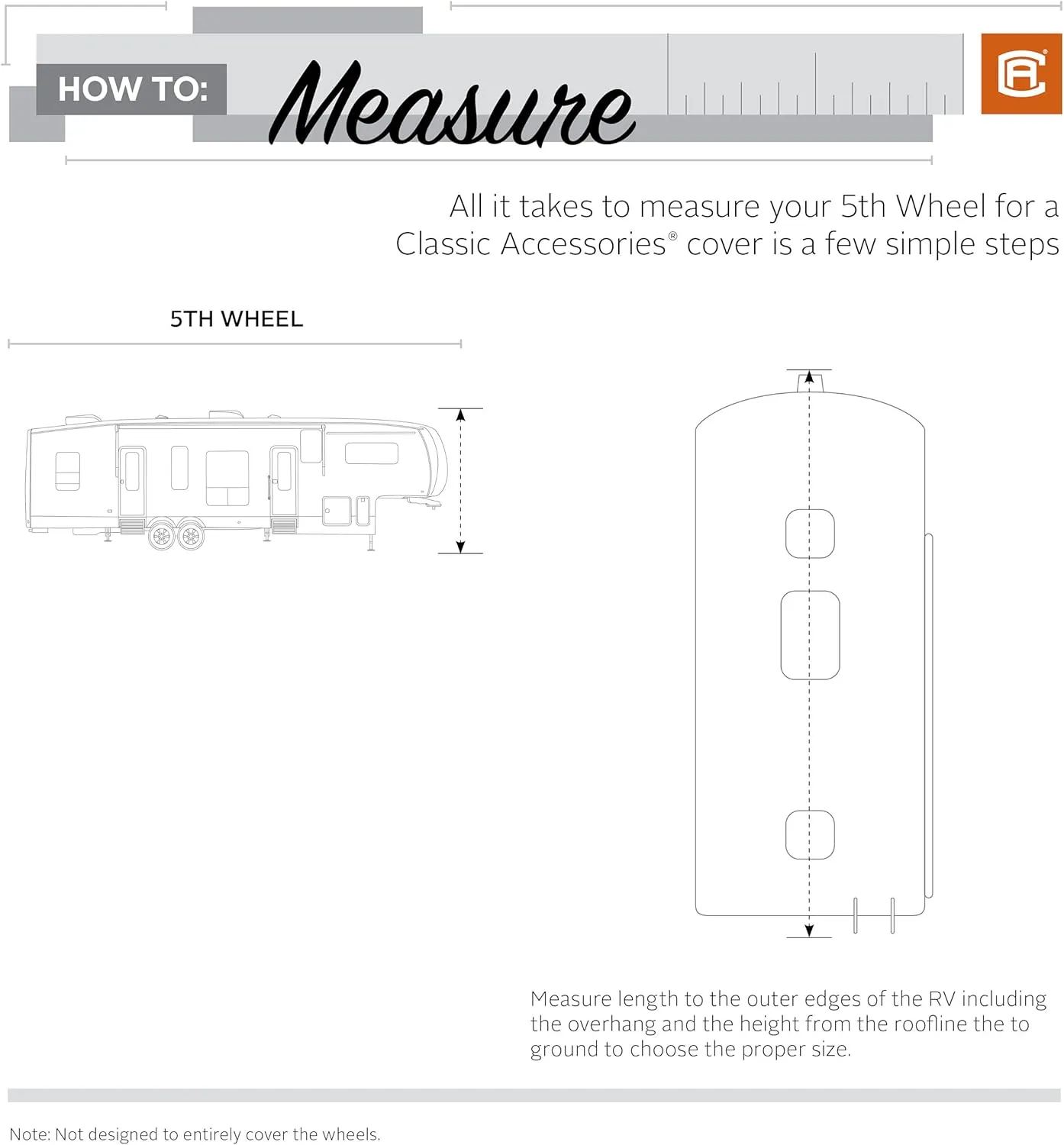 Classic Accessories Over Drive PermaPRO Extra Tall 5th Wheel Trailer Cover, Fits 33' - 37' RVs, RV Cover, Camper Cover, Travel Trailer Cover
