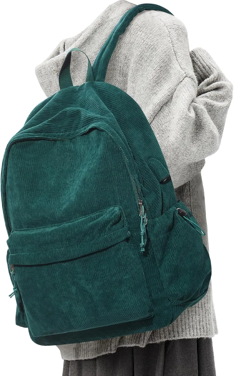 Classic Backpack For School Girls Boys Backpack with USB Charging Port College Back pack Lightweight Casual Daypacks Cute High School Bookbag for Students(Green)