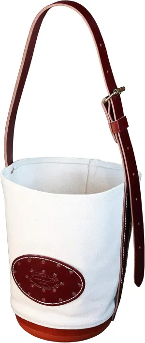Classic Canvas & Leather Horse or Mule Feedbag, Handmade in Montana USA Leather, Adjustable Strap, Solid Leather Bottom with Leather Side Ventilation