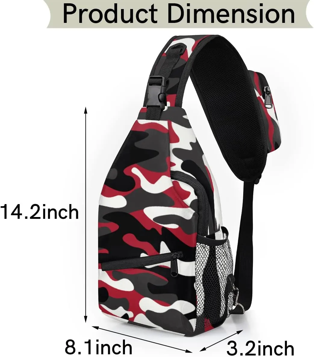Classic Forest Camo Sling Bag Crossbody Backpack Casual Chest Shoulder Daypacks For Cycling Hiking Travel