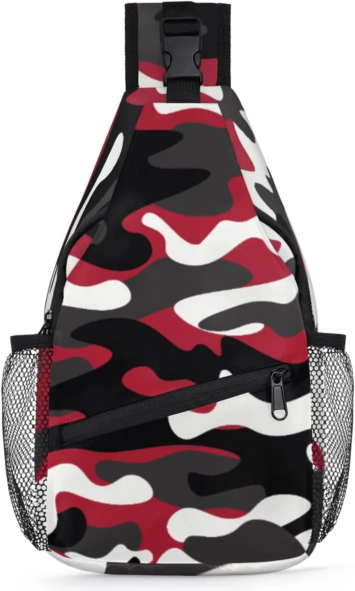 Classic Forest Camo Sling Bag Crossbody Backpack Casual Chest Shoulder Daypacks For Cycling Hiking Travel