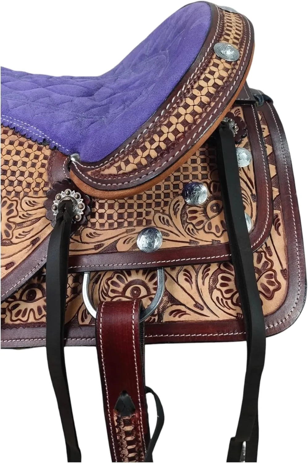 Classic Quality Handmade Leather Premium Comfort Western Barrel Racing Trail Equestrian Horse Saddle Size 14"-18" inches Seat Antique Barrel