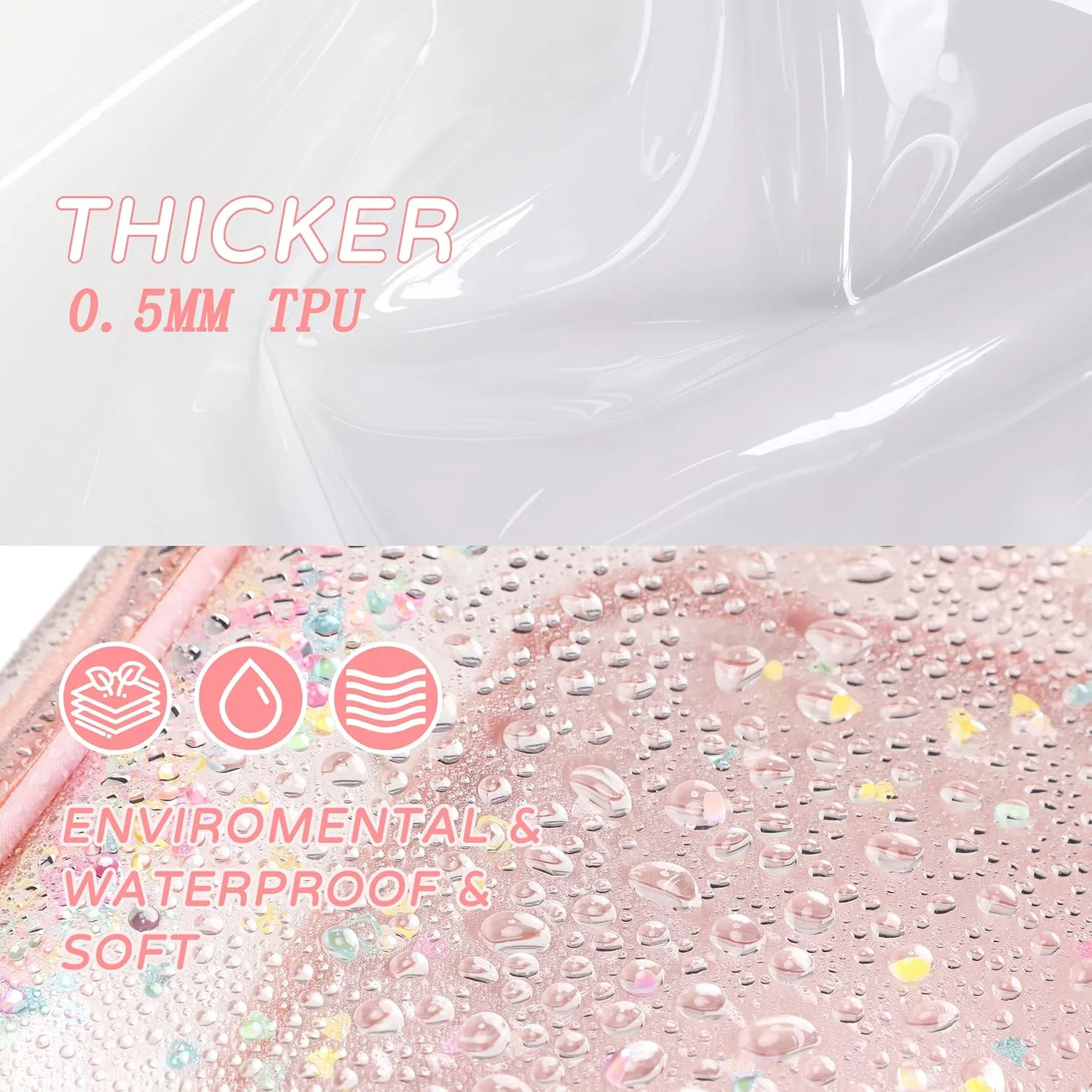 Clear Backpack for Girls Heavy Duty Transparent Kids Shoulder Handbag Elementary School Bag See Through Bags Large TPU Bookbags Travel Daypack for Women Teens Students Pink