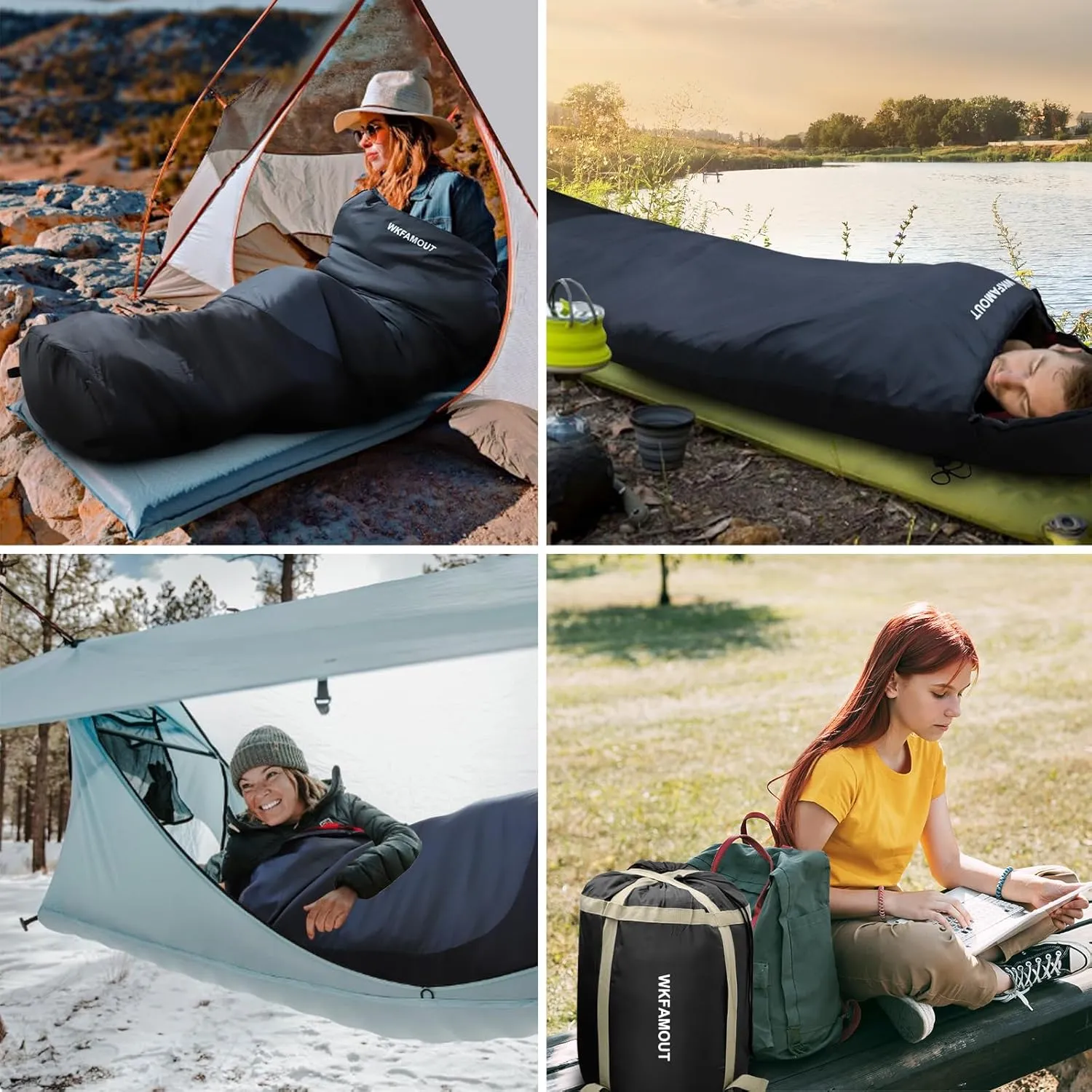 Cold Weather Mummy Sleeping Bag Flannel 0 Degree Winter Sleeping Bag Machine Washable Heavy Duty for Adults,Teenager with Compression Sack 4 Seasons for Camping Hiking Traveling