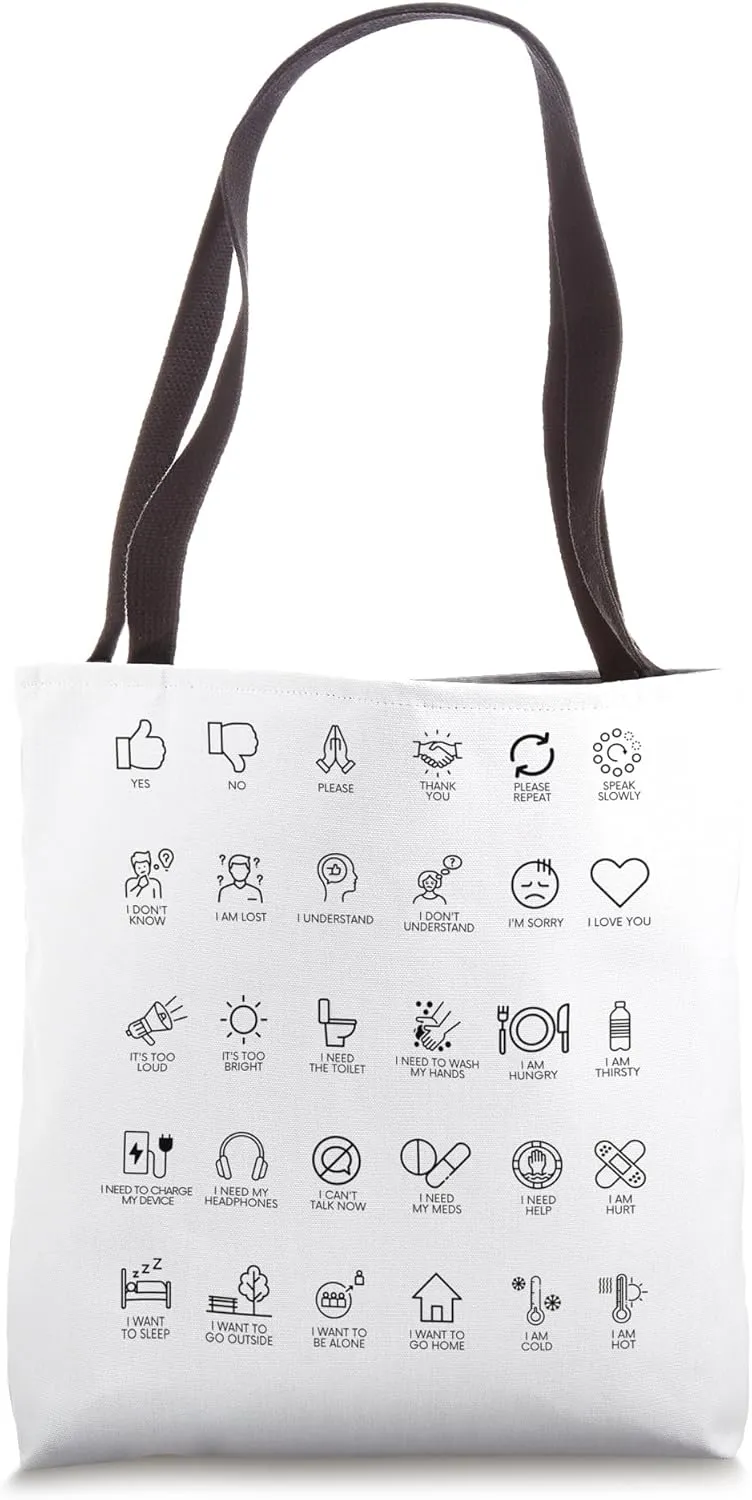 Communication help for non-verbal Autistic ASD and travelers Tote Bag