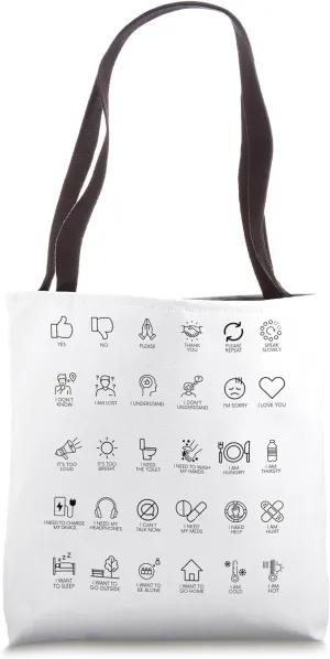 Communication help for non-verbal Autistic ASD and travelers Tote Bag