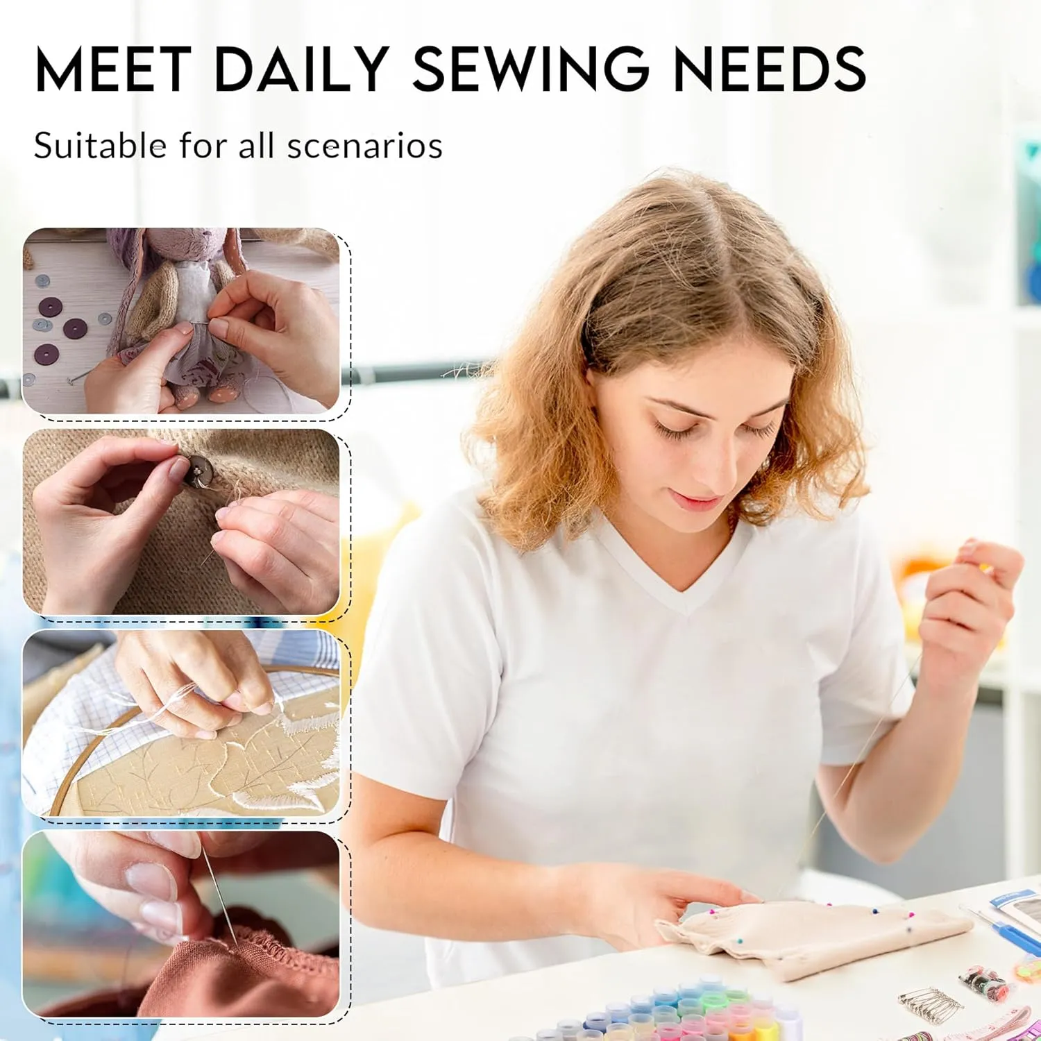 Coquimbo Sewing Kit Gifts for Grandma, Mom, Adults, Kids, Beginner, Home Traveler, Emergency, Professional Sewing Supplies with Tailor Scissors, 38XL Thread, Soft Tape Measure, Sewing Needles etc