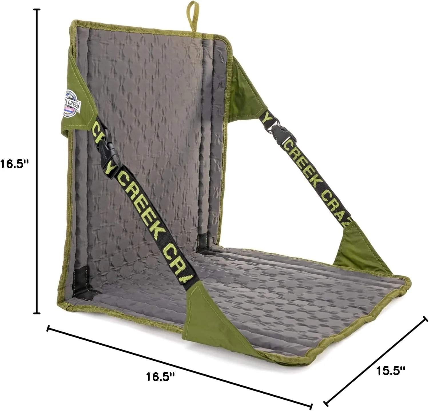 Crazy Creek HEX 2.0 Original Chair for Camping, Stadium Seating & More, Comfort on All Terrains, Adjustable Straps, Compact Design, Water-Resistant,Olive/Slate