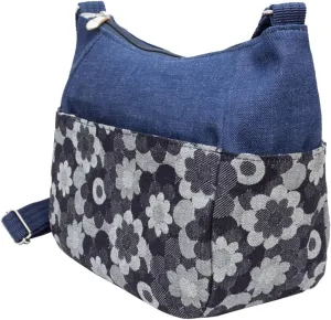Crearekiki Made in Japan Shoulder Bag Women's Lightweight Okayama Denim Margaret Shoulder Mother Birthday Gift DJ-13mus (navy×blue)