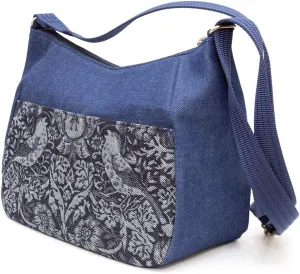Crearekiki Made in Japan Shoulder Bag Women's Lightweight Okayama Denim Margaret Shoulder Mother Birthday Gift DJ-13mus (william morris/b)
