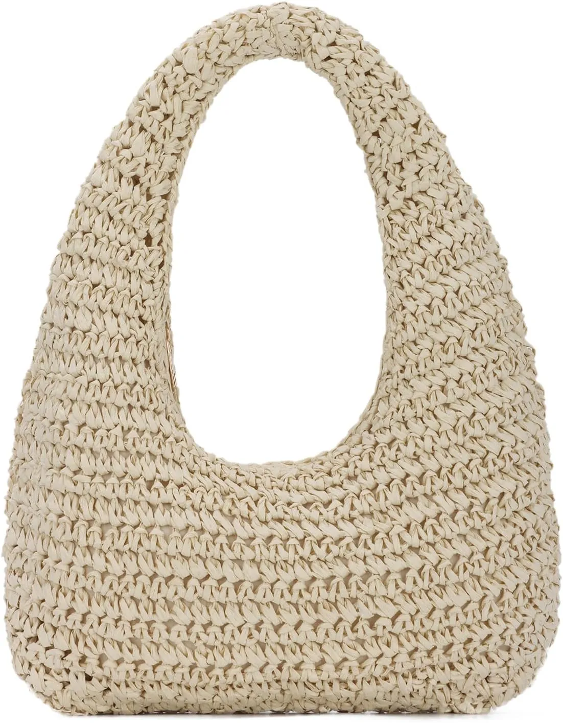 Crescent Straw Purse for Women Summer Beach Raffia Hobo Handbag Woven Tote 2025