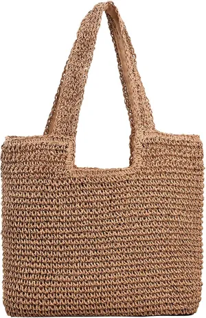 Crescent Straw Shoulder Handbag for Women Summer Beach Tote Raffia Woven Purse Hobo Underarm Bag 2025