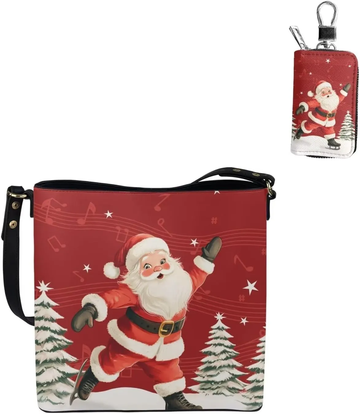 Crossbody Bag Set 2 Pieces Saddle Bags Satchel Bags for Women Car Key Fob Cover