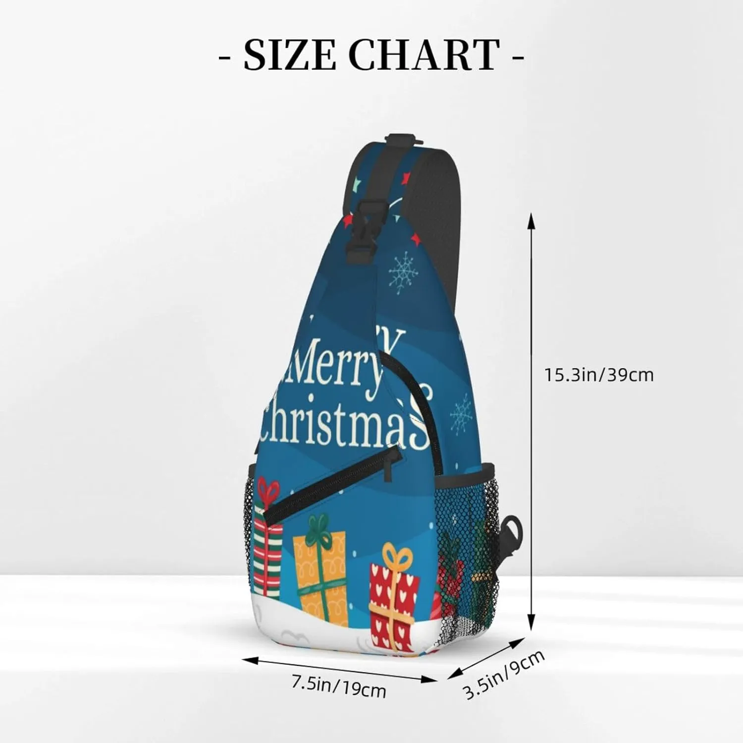 Crossbody Sling Bag for Men Women, Merry Christmas 1 Sling Backpack Shoulder Chest Bag, Anti Theft Travel Hiking Daypacks