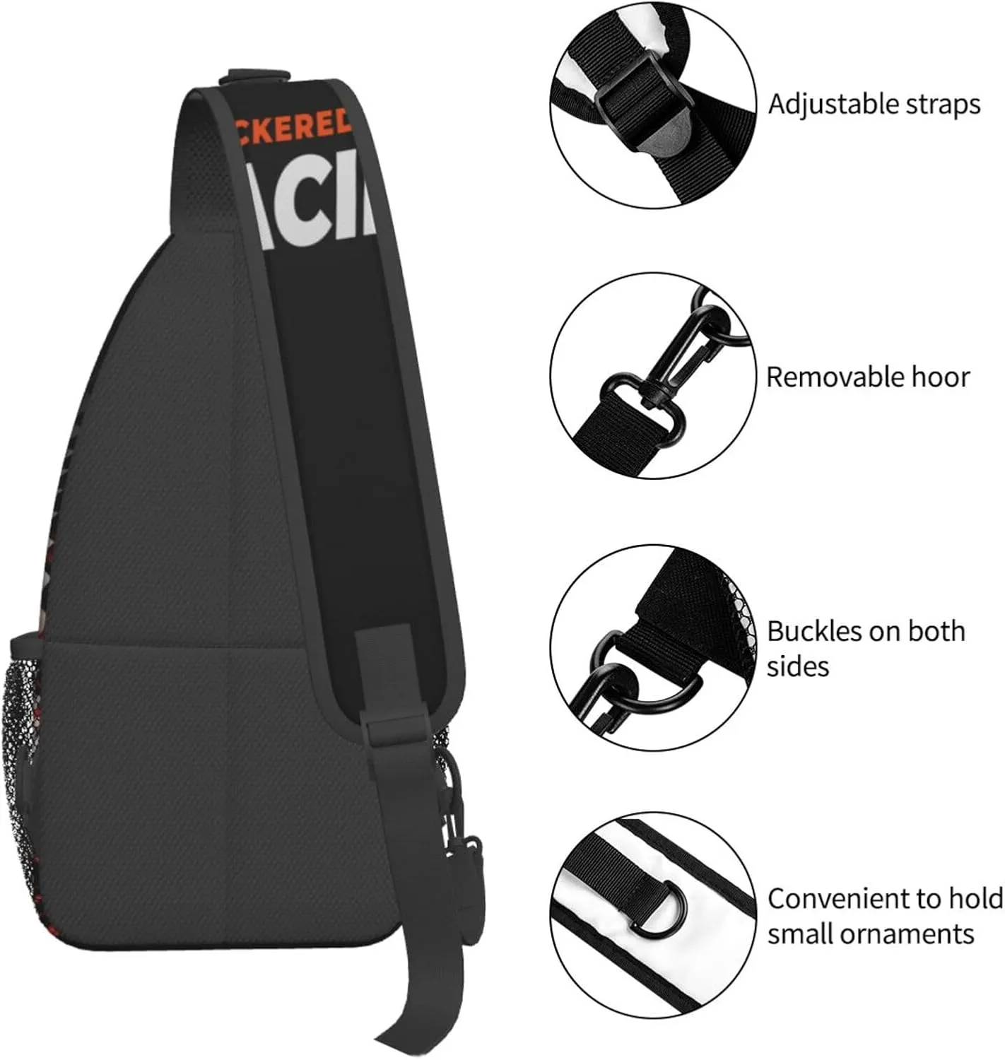 Crossbody Sling Bag for Men Women, Racing Flag Speed Race Car Sling Backpack Shoulder Chest Bag, Anti Theft Travel Hiking Daypacks