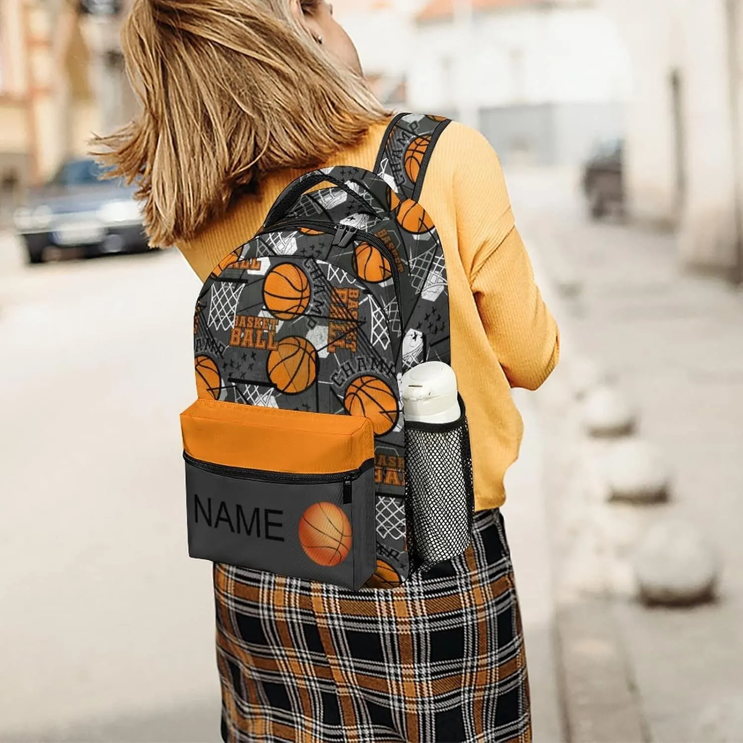 Custom Basketball Sport Backpack Personalized Name Text Backpack Daypacks Customized BookBags School Bag for Student Boys Girls
