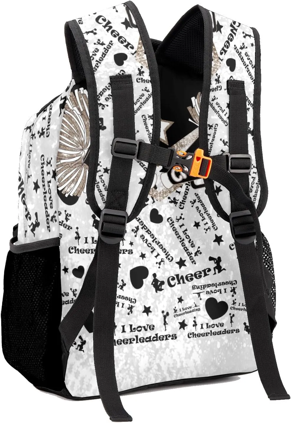 Custom Cheer Brown Khaki Sparkle Print Kids' Backpack Personalized Child Daypacks Shoulder Bag for Primary Junior High University Gift