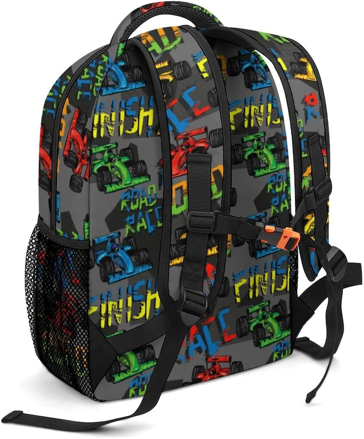 Custom Colorful Road Car Backpack Personalized Name Text Backpack Daypacks Customized BookBags School Bag for Student Boys Girls