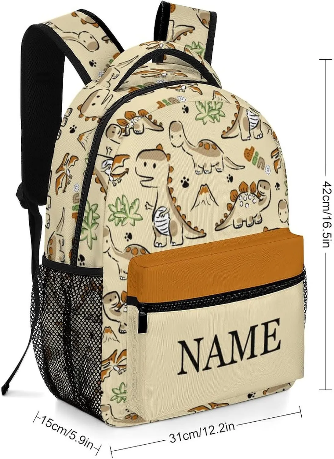 Custom Cute Dinosaur Paw Backpack Personalized Name Text Backpack Daypacks Customized BookBags School Bag for Student Boys Girls