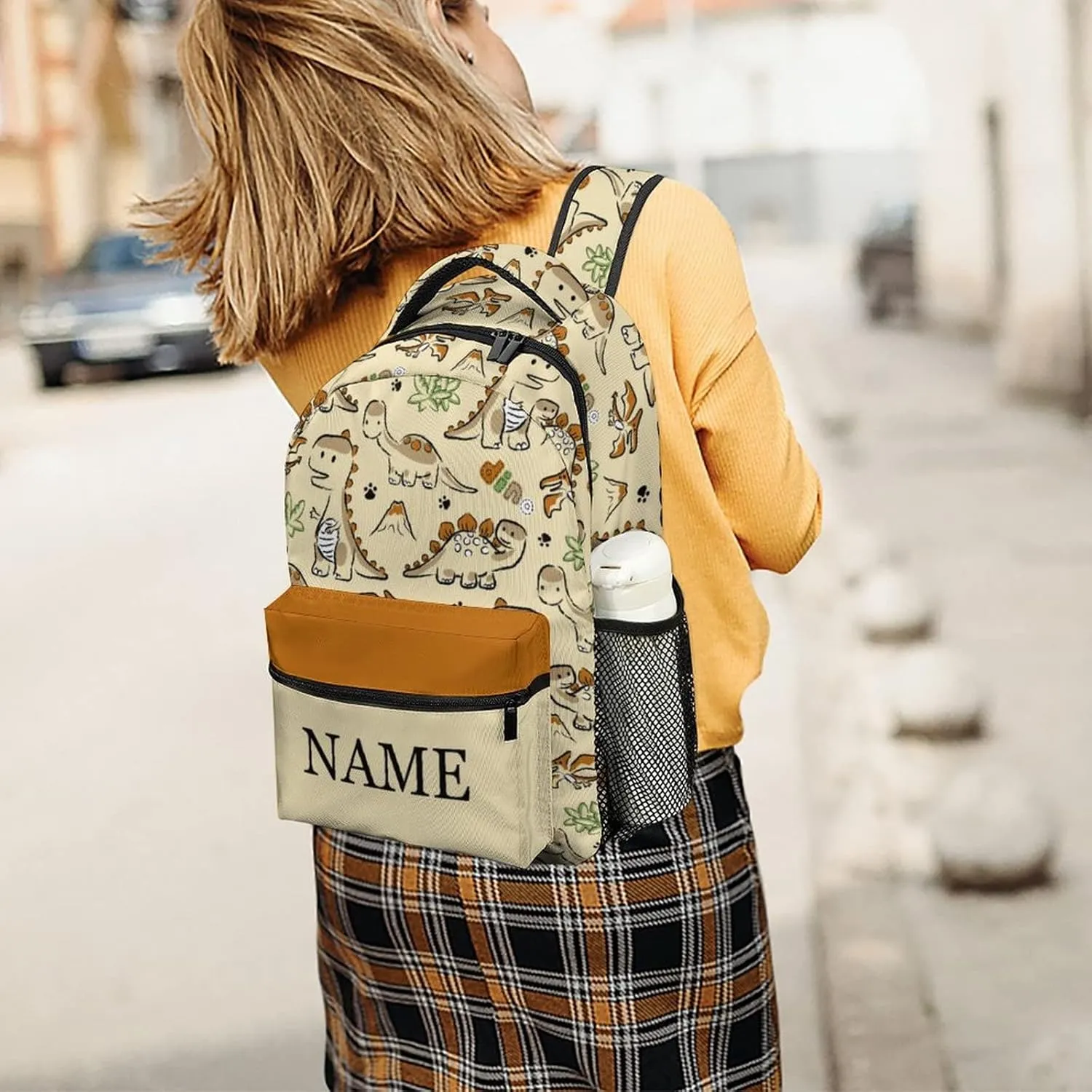 Custom Cute Dinosaur Paw Backpack Personalized Name Text Backpack Daypacks Customized BookBags School Bag for Student Boys Girls