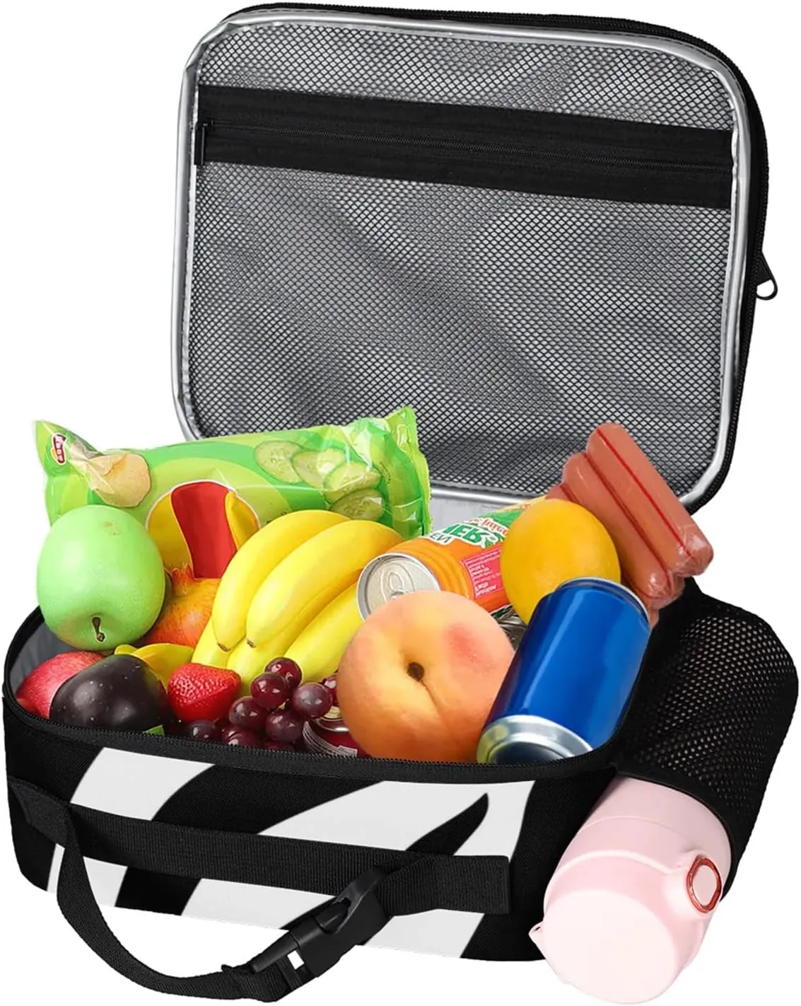 Custom Zebra Print Backpack and Lunch Box Set Personalized Backpack with Name, Customized Modern Art Lightweight Waterproof Travel Casual Daypacks
