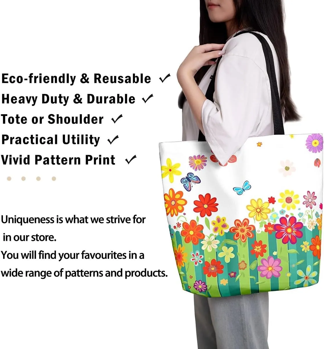 Cute Axolotl Canvas Tote Bag Rainbow Axolotls Shoulder Bag,Ocean Nautical Sea Animal Reusable Grocery Shoulder Bag