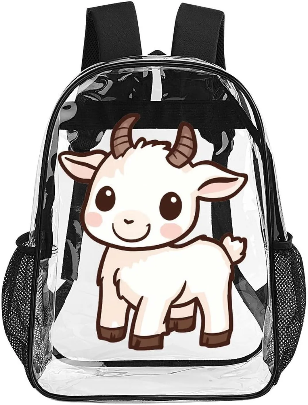 Cute Goat Clear Shoulders Bag Unisex Backpack for Camping Hiking Travel