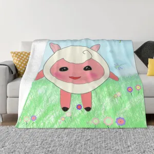 Cute Lamb Super Soft Microfiber Flannel Blankets, Bed, Sofa Ultra Luxurious Warm and Cozy for All Seasons
