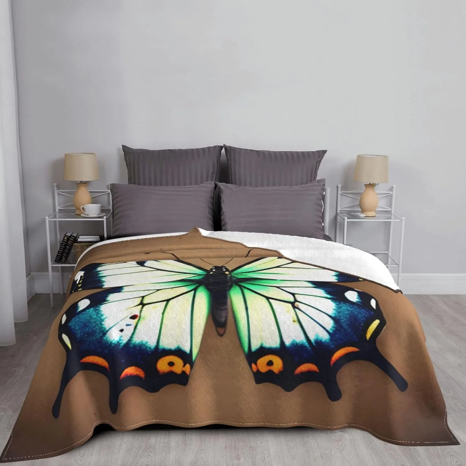Cute Little Butterfly Super Soft Microfiber Flannel Blankets, Bed, Sofa Ultra Luxurious Warm and Cozy for All Seasons