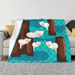 Cute Little Raccoon Super Soft Microfiber Flannel Blankets, Bed, Sofa Ultra Luxurious Warm and Cozy for All Seasons