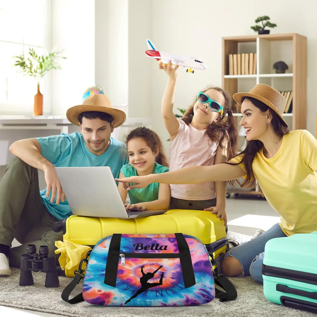 Dancing Colorful Tie-dye Personalized Dance Bag Gym Bag for Girls Boys, Personalized Custom Sports Gym Bag, Customized Kids Duffel Bags Weekender Overnight Bag Travel Duffel Bag for Kids