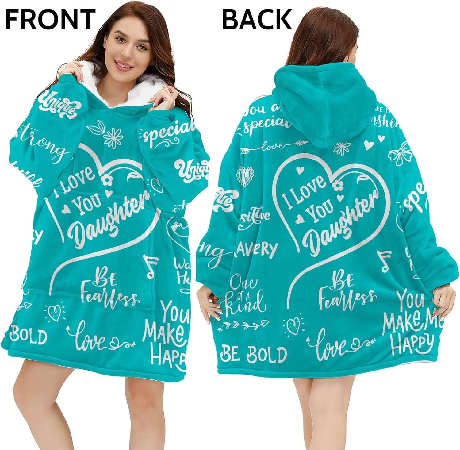 Daughter Gifts - Wearable Hooded Blanket for Daughter - Mothers Day, Birthday, Graduation Gifts for Daughter - Best Gift Ideas for Daughter Wearable Blanket Hoodie