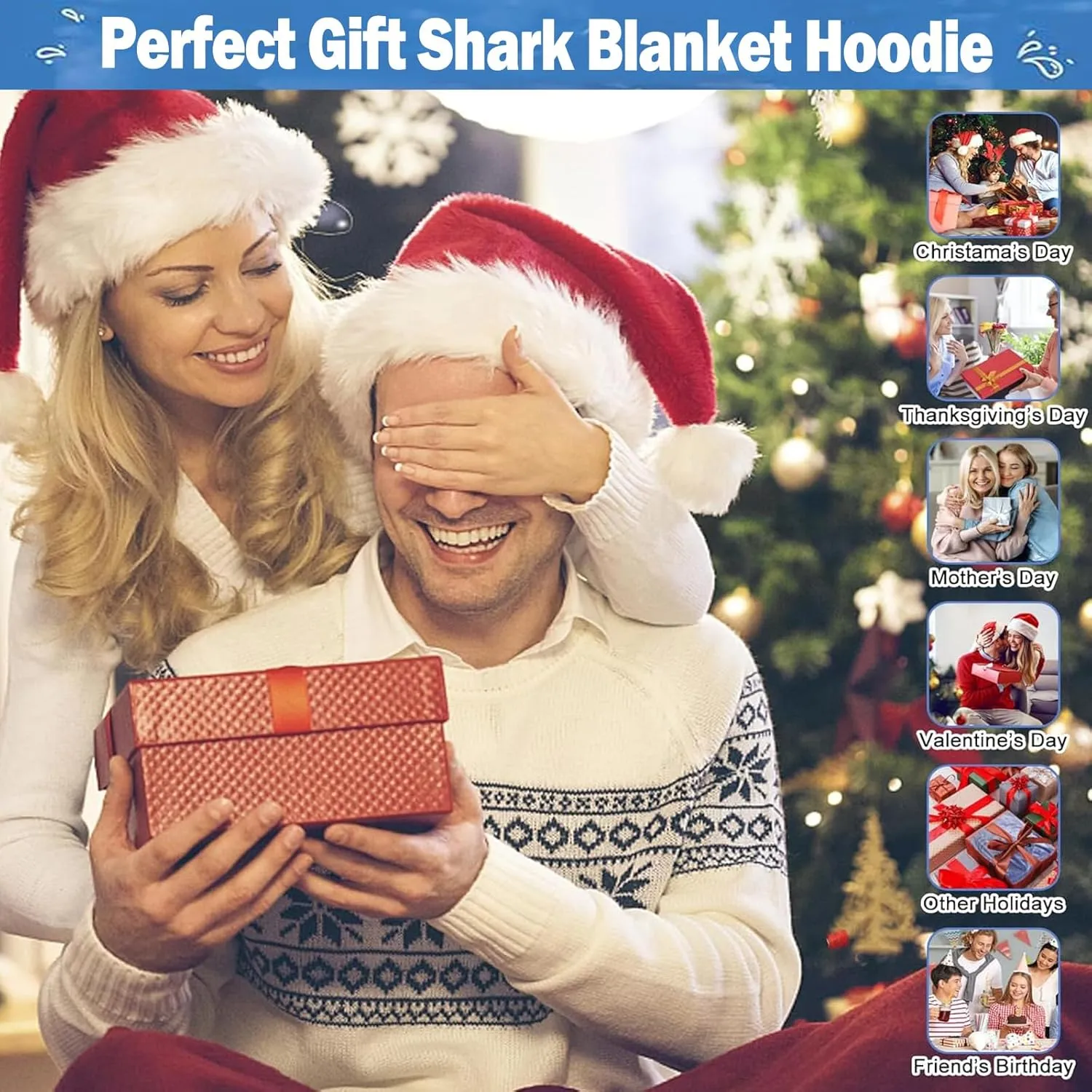 DDMY Shark Blanket Wearable XXXL Size Flannel Onesie for Adult, Sleeping Bag for Cosplay Cartoon Hoodie Throw Blankets