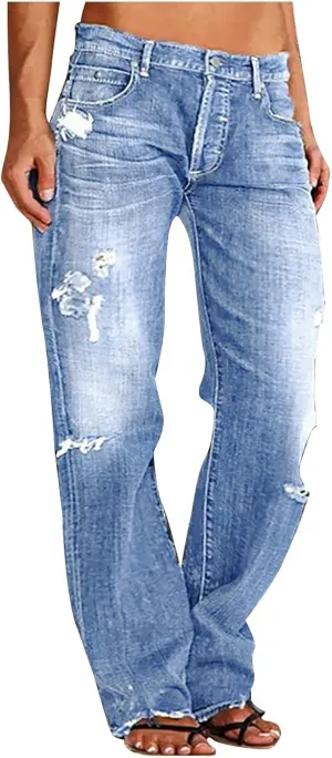 Denim Sweatpants Jeans for Women Trendy Low Rise Baggy Jeans Y2k Boyfriend Barrel Jeans Casual Loose Wide Leg Jeans