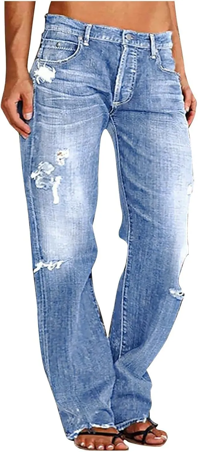 Denim Sweatpants Jeans for Women Trendy Low Rise Baggy Jeans Y2k Boyfriend Barrel Jeans Casual Loose Wide Leg Jeans