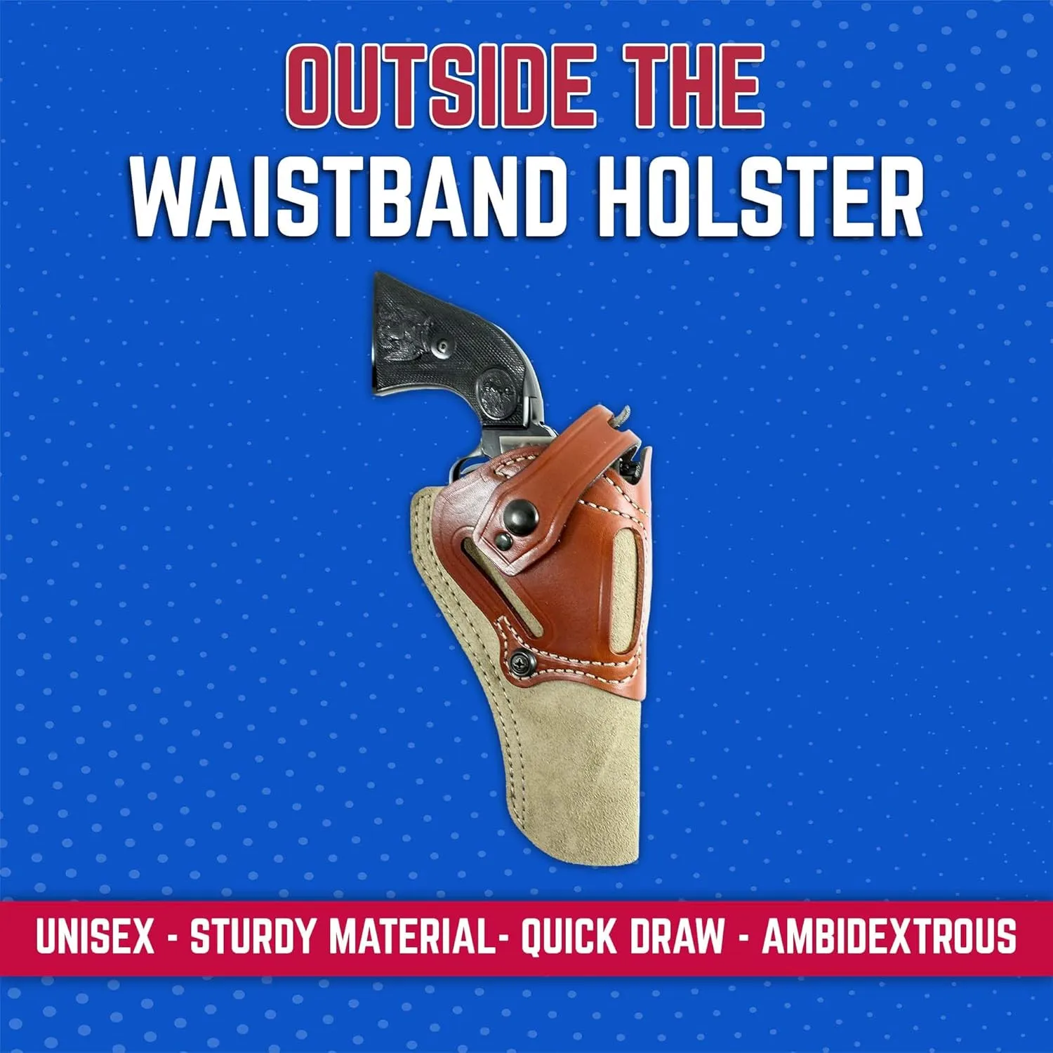 DeSantis Wild Hog Hybrid - OWB Holster for Pistols and Revolvers, Ambidextrous Gun Holster for Men and Women, Made with 1060D Senior Ballistic Nylon and Premium Saddle Leather