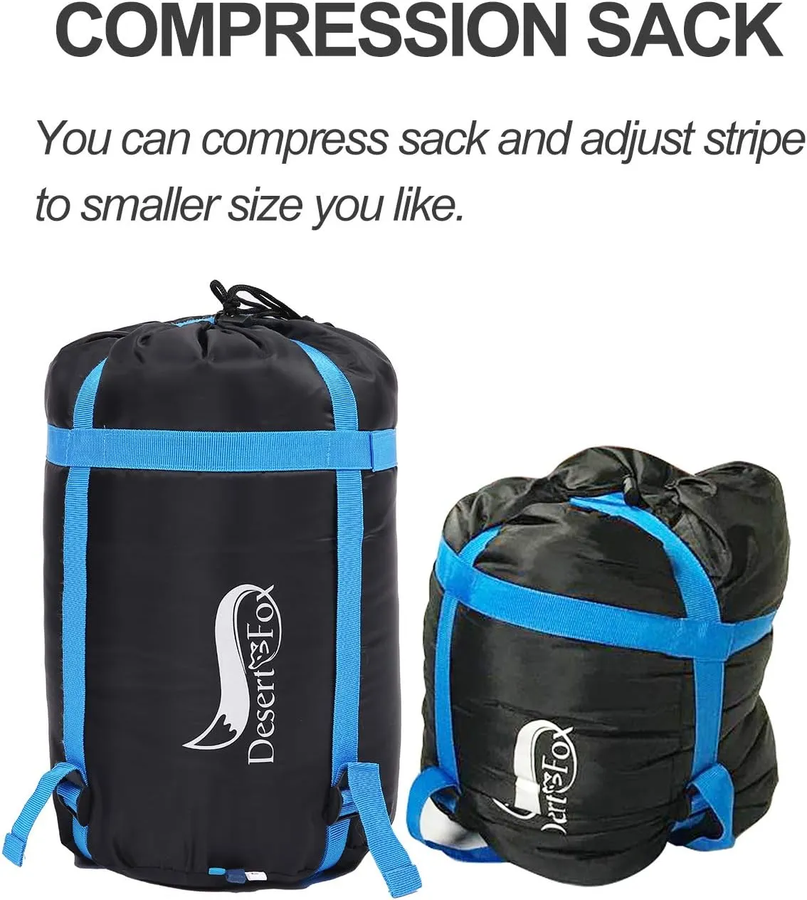 Desert & Fox Cotton Flannel Sleeping Bags with Pillow, 4 Season Warm & Cold Weather Envelope Compression Sack, Lightweight & Portable Backpacking Sleeping Bag for Outdoor Camping, Hiking, Traveling