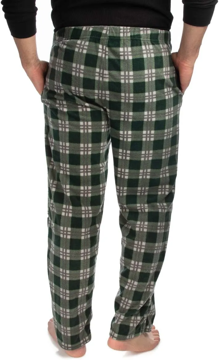 DG Hill 1Pack or 3Pack Mens PJ Pajama Pants Bottoms Fleece Lounge Pants Sleepwear Plaid PJs with Pockets Microfleece