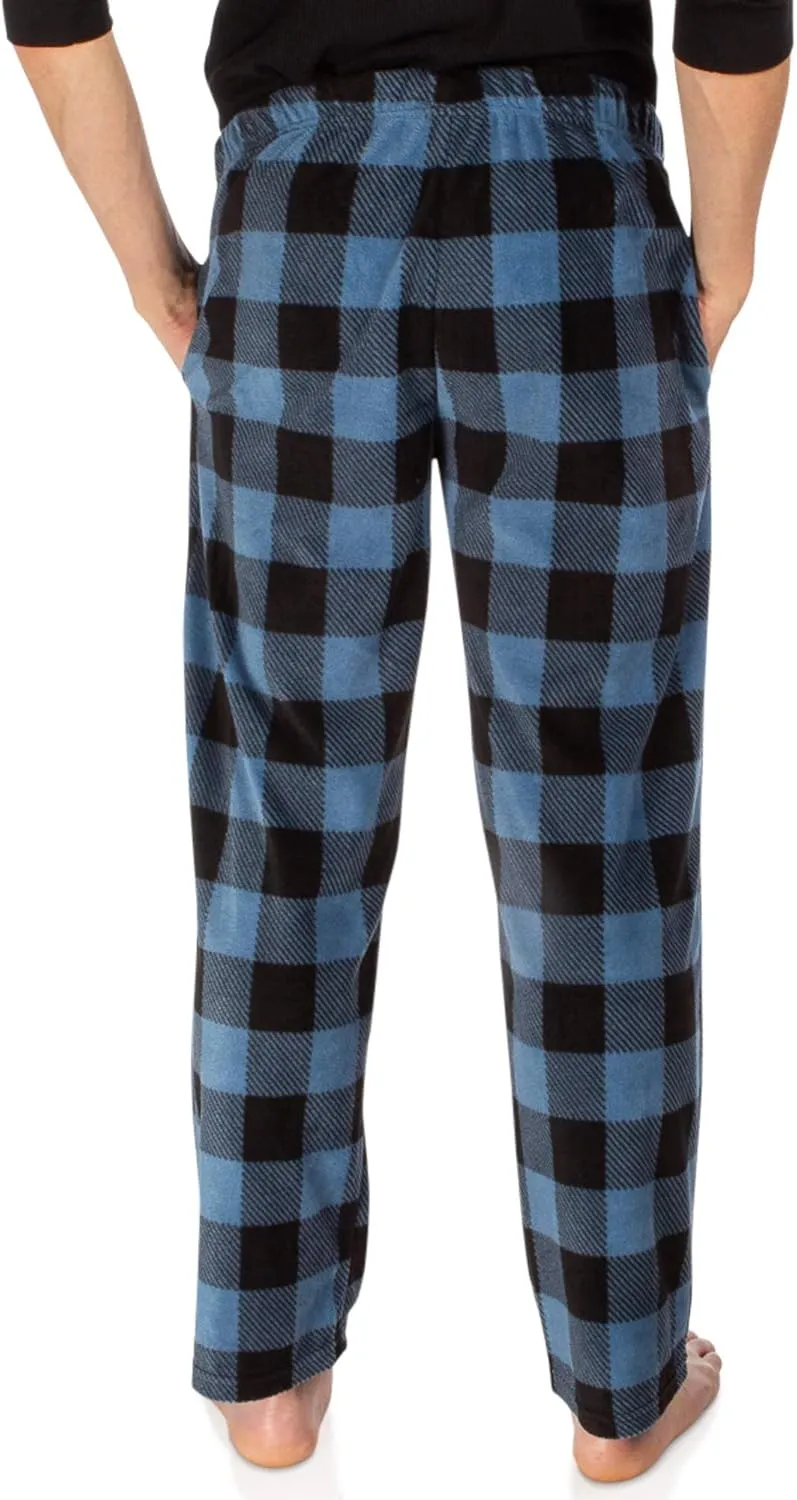 DG Hill 1Pack or 3Pack Mens PJ Pajama Pants Bottoms Fleece Lounge Pants Sleepwear Plaid PJs with Pockets Microfleece