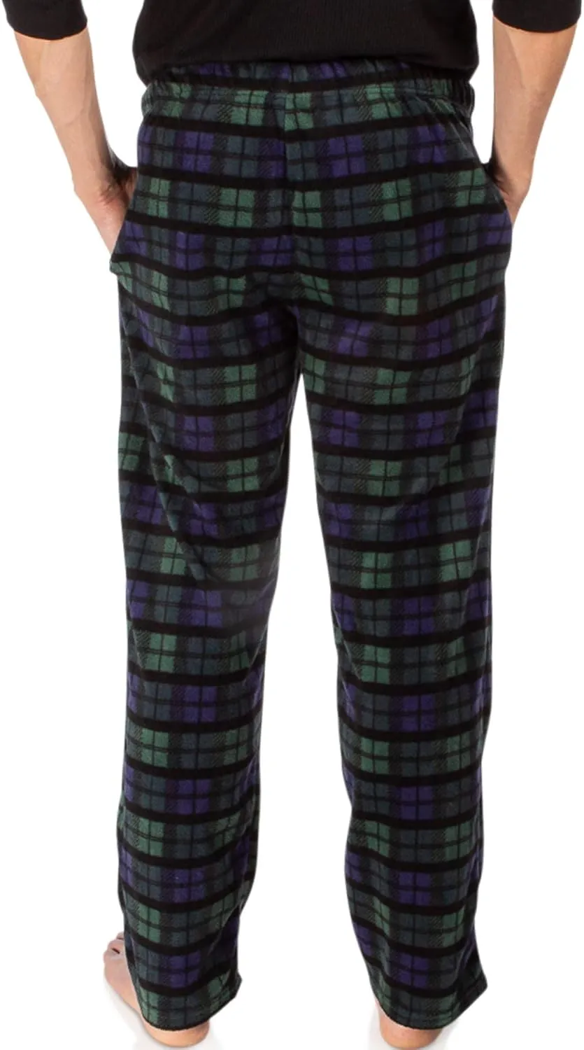 DG Hill 1Pack or 3Pack Mens PJ Pajama Pants Bottoms Fleece Lounge Pants Sleepwear Plaid PJs with Pockets Microfleece