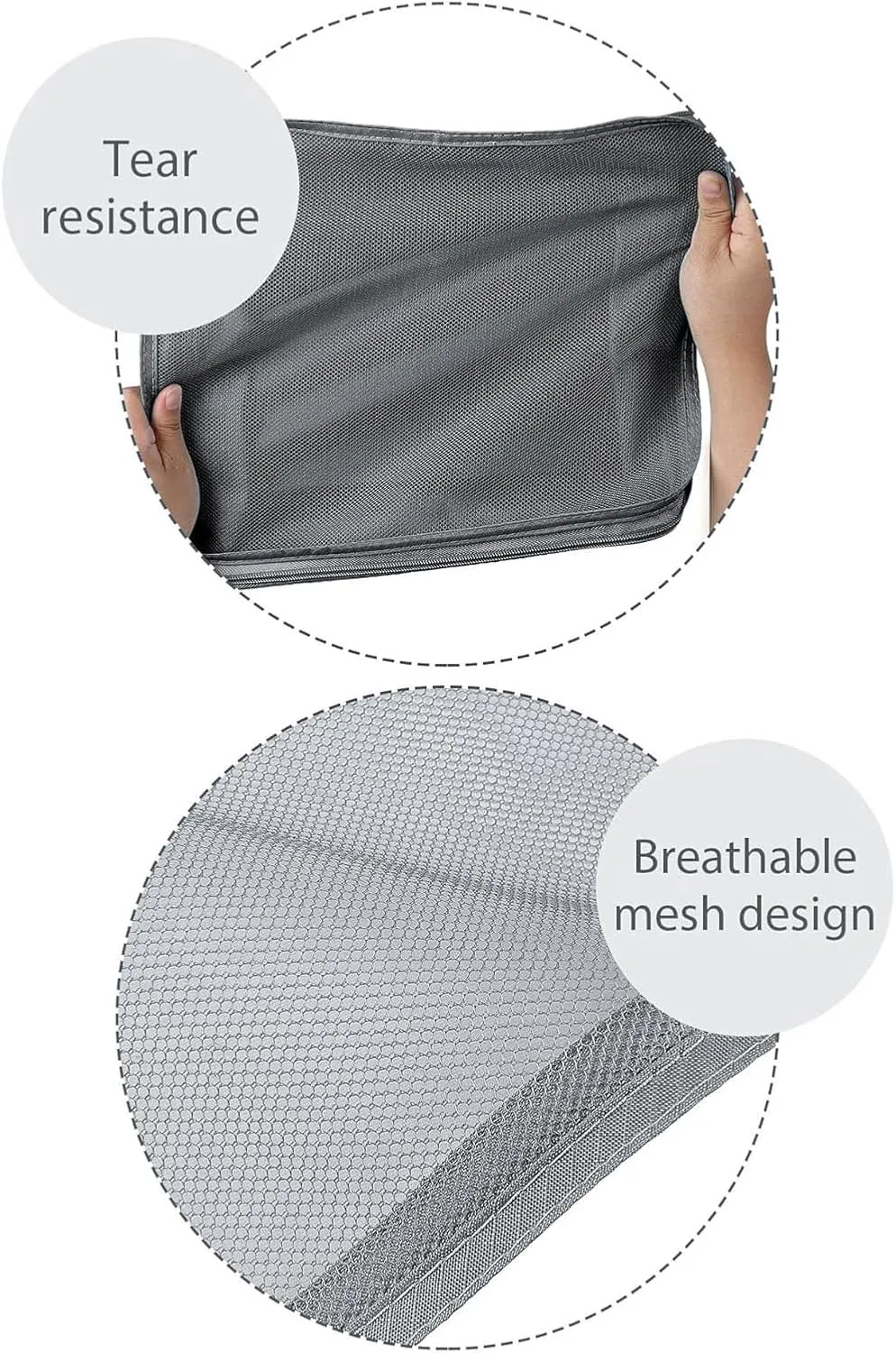 DIMJ Travel Packing Cubes - Luggage Cubes for Suitcases Packing Organizers Lightweight Suitcase Organizer for Shoes Clothes Cosmetics Toiletries 8 Set (Grey)