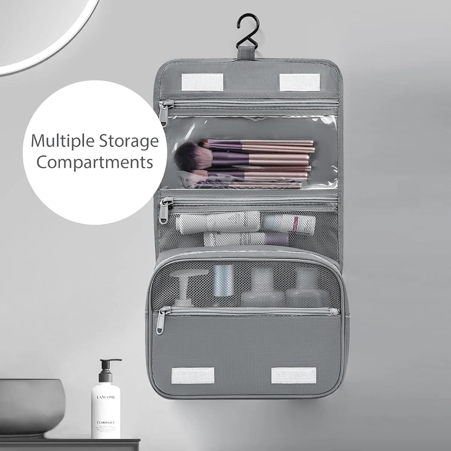 DIMJ Travel Packing Cubes - Luggage Cubes for Suitcases Packing Organizers Lightweight Suitcase Organizer for Shoes Clothes Cosmetics Toiletries 8 Set (Grey)